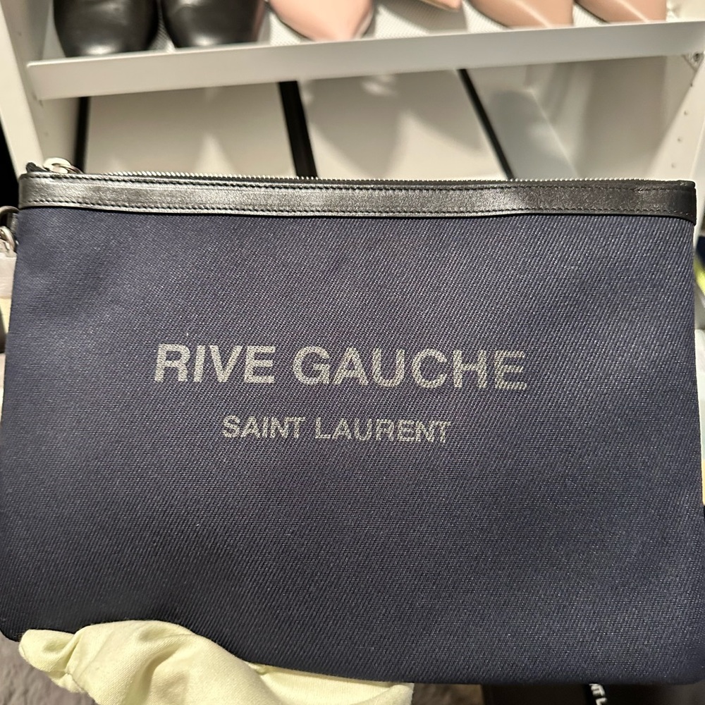 Saint Laurent Rive Gauche Wrislet New in Box Navy Blue